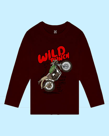 Nusyl Wine Bike and text Printed Boy's  T-Shirt