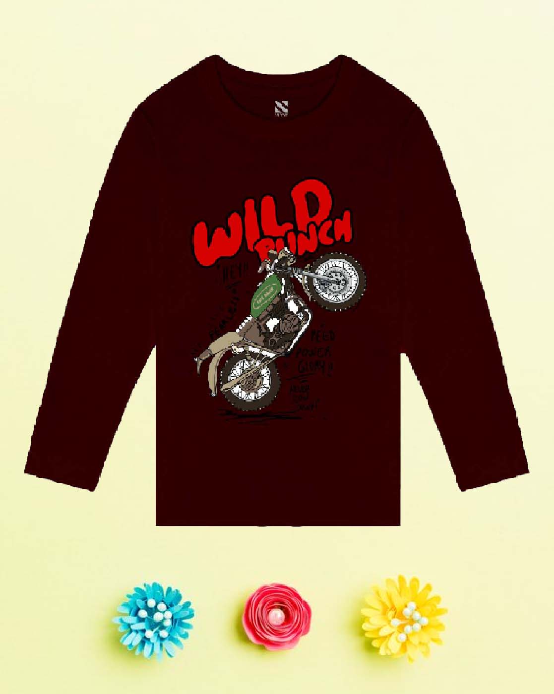 Nusyl Wine Bike and text Printed Boy's  T-Shirt