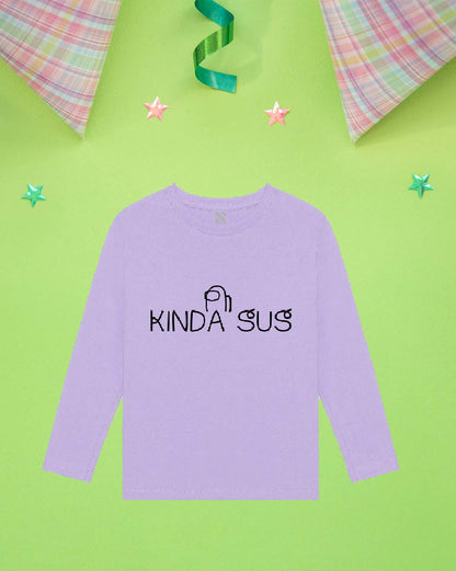 Nusyl Lilac kinda Sus Text Printed Boy's  T-Shirt