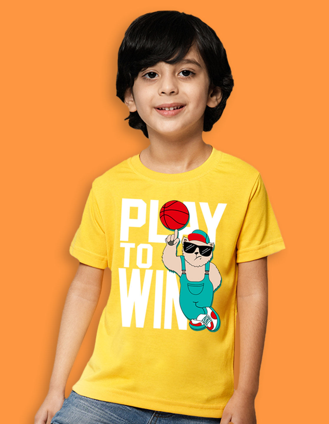 NUSYL Boys Black & Yellow & Sky Blue Text & Basketball Printed Half Sleeves T-shirt - Pack of 3