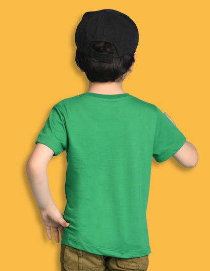 NUSYL Boys Brown & White & Green Wild Hunt Text Printed Half Sleeves T-shirt - Pack of 3