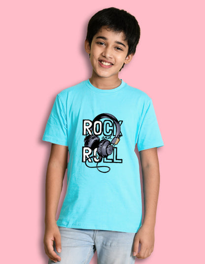 NUSYL Boys Navy Blue & Sky Blue & White Space text & teddy Bear Printed Half Sleeves T-shirt - Pack of 3