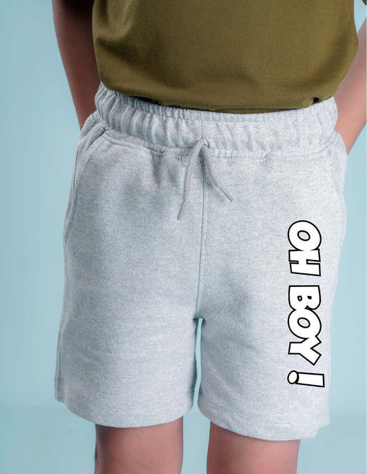 Nusyl Oh Boy Printed Grey Boys Shorts