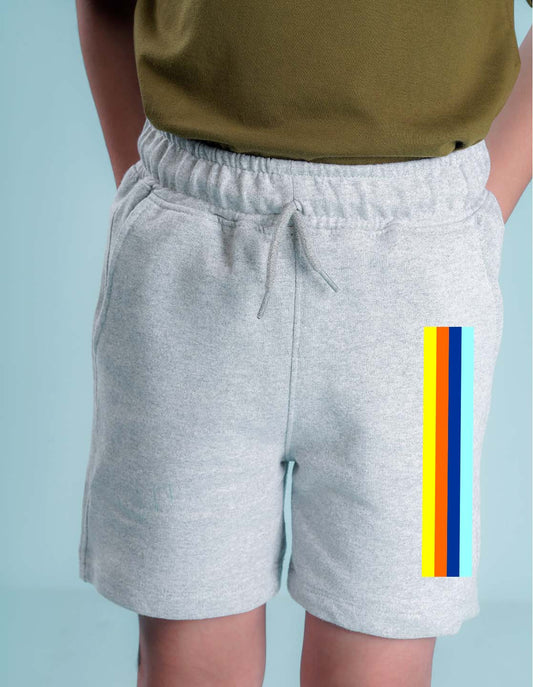 Nusyl colourful lines  Printed Grey Boys Shorts