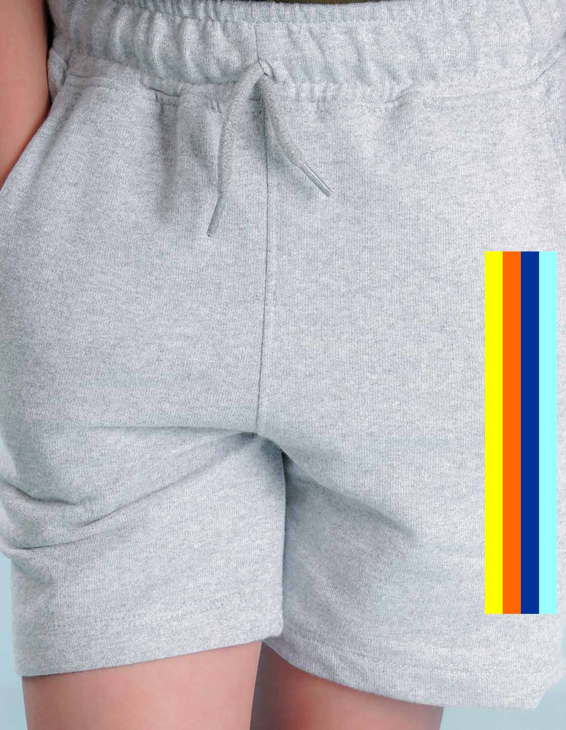 Nusyl colourful lines  Printed Grey Boys Shorts