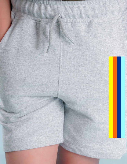 Nusyl colourful lines  Printed Grey Boys Shorts