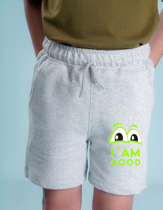 Nusyl I am good Printed Grey Boys Shorts