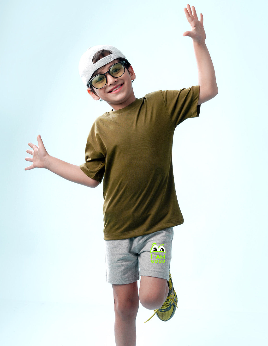 Nusyl I am good Printed Grey Boys Shorts