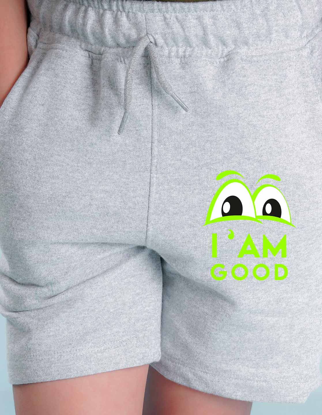 Nusyl I am good Printed Grey Boys Shorts