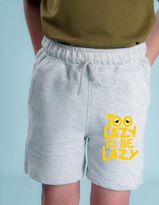 Nusyl Too Lazy Printed Grey Boys Shorts