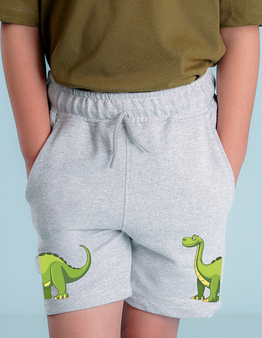 Nusyl Boys Grey Dinosaur Printed Shorts