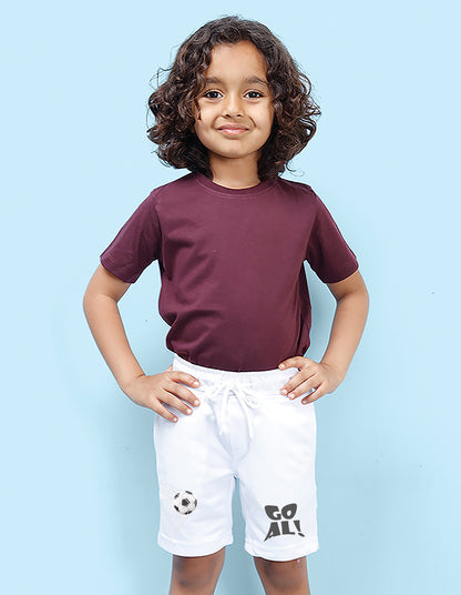 Nusyl Boys White Basketball Printed Shorts