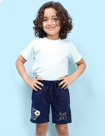 Nusyl Boys Navy Blue Basketball Printed Shorts