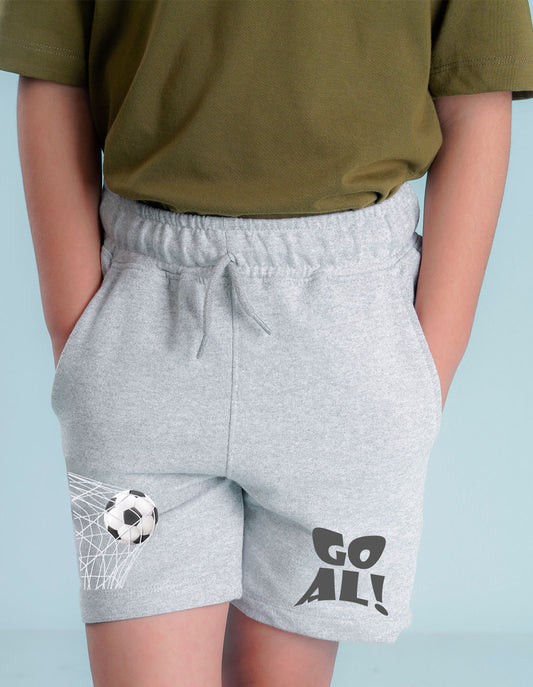 Nusyl Boys Grey Basketball Printed Shorts