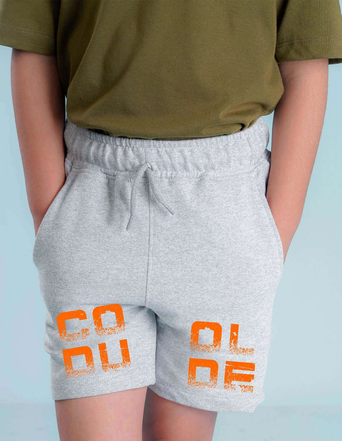 Nusyl Boys Grey Cool Dude Text Printed Shorts