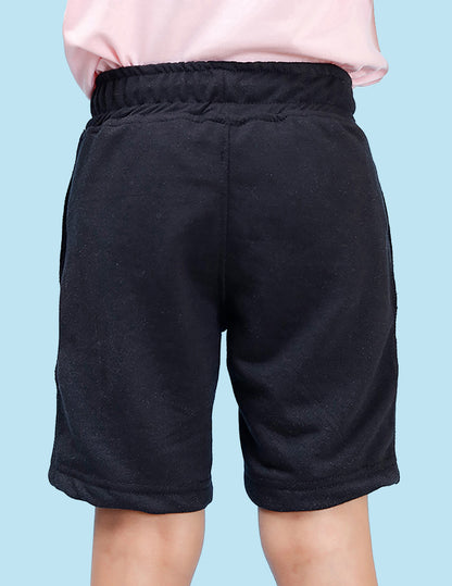 Nusyl Boys Black Wolf Printed Shorts