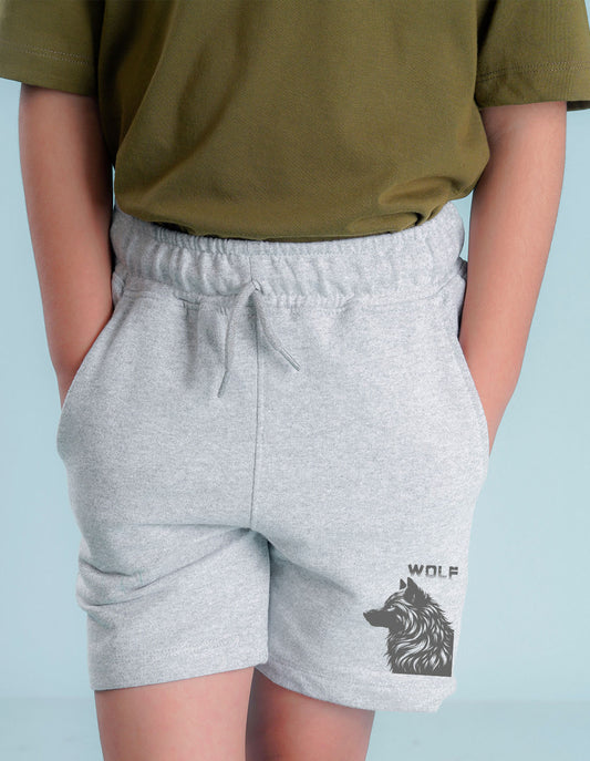 Nusyl Boys Grey Wolf Printed Shorts