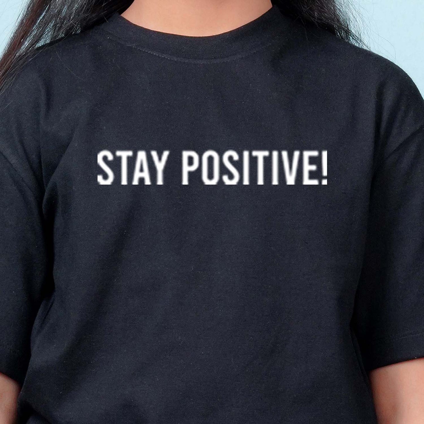 Nusyl Girls Black Printed Oversized T-shirt