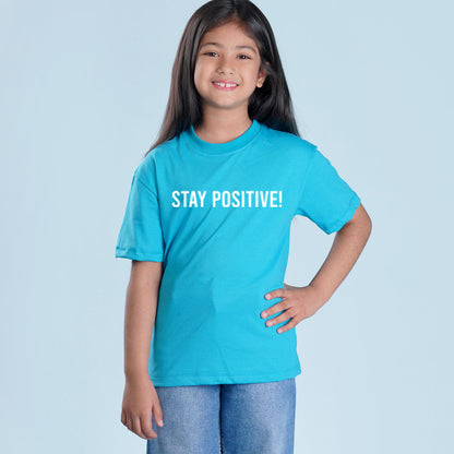 Nusyl Girls Sky Blue Printed Oversized T-shirt