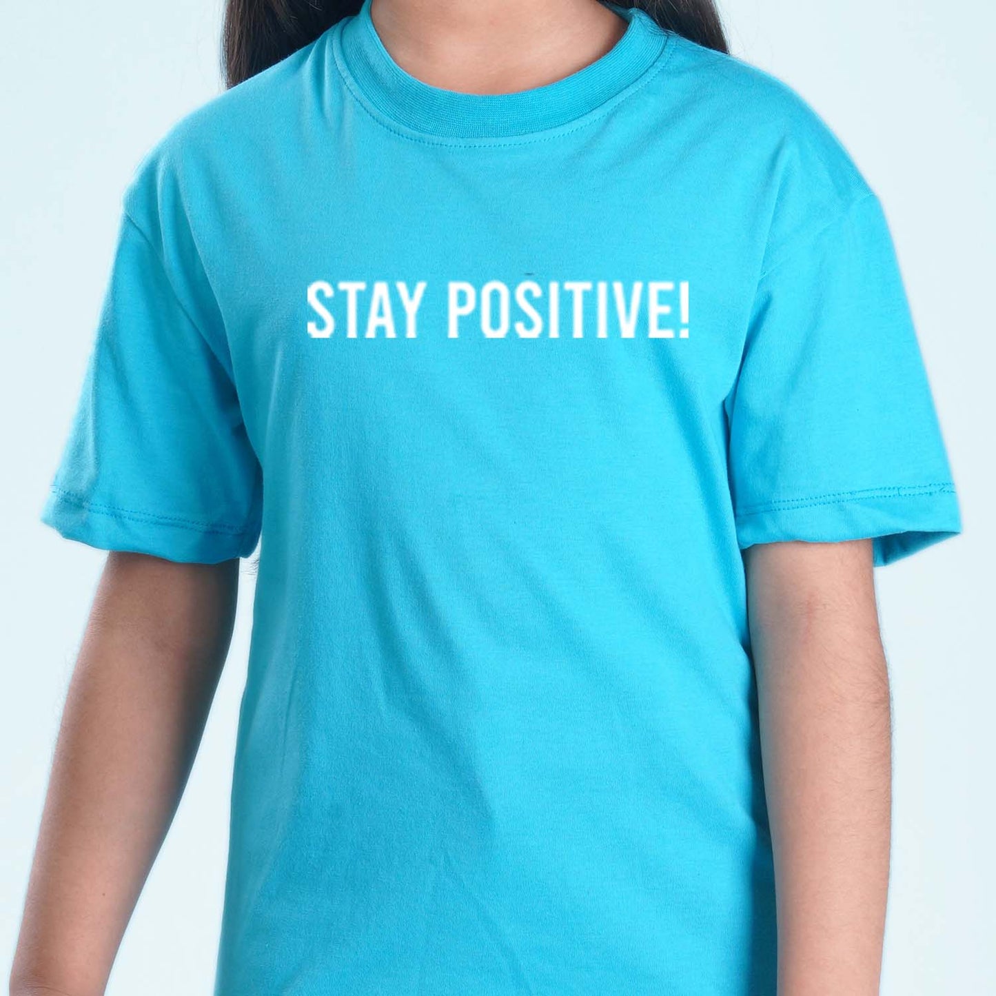 Nusyl Girls Sky Blue Printed Oversized T-shirt