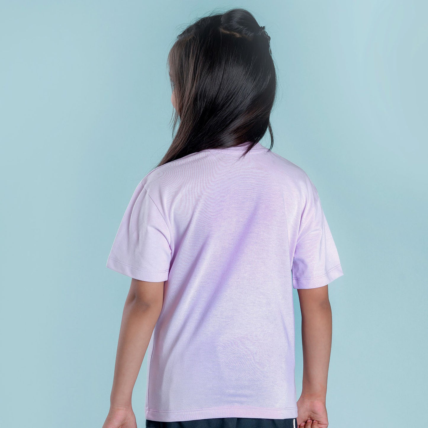 Nusyl Girls Lilac Printed Oversized T-shirt