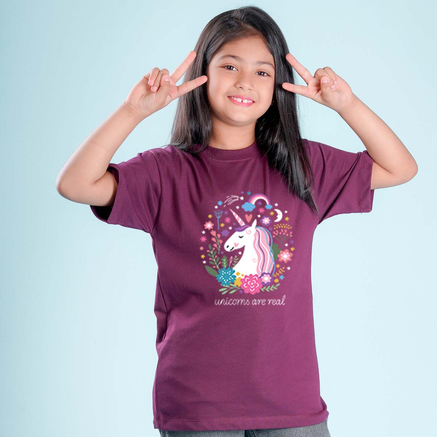 Nusyl Girls Wine Printed Oversized T-shirt