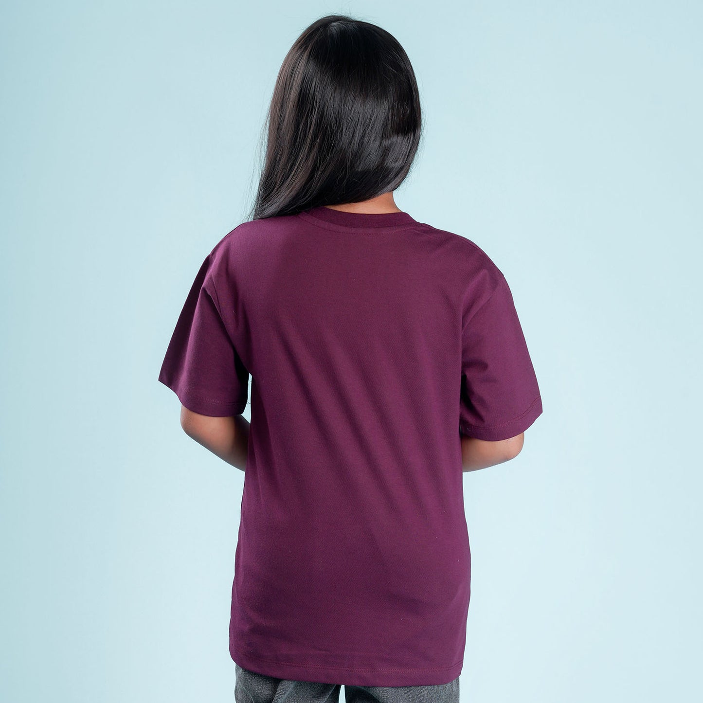 Nusyl Girls Wine Printed Oversized T-shirt