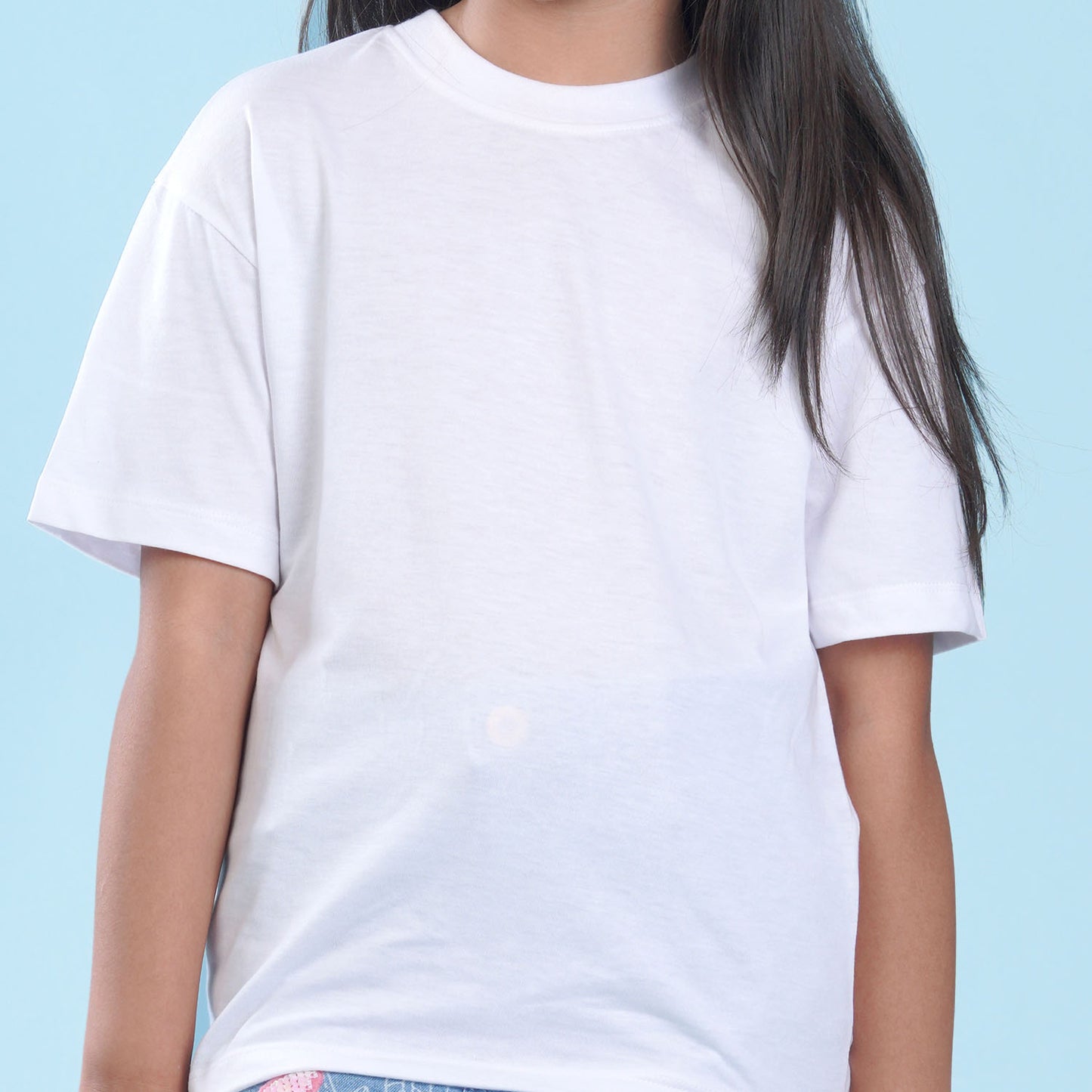 Nusyl Girls White Printed Oversized T-shirt