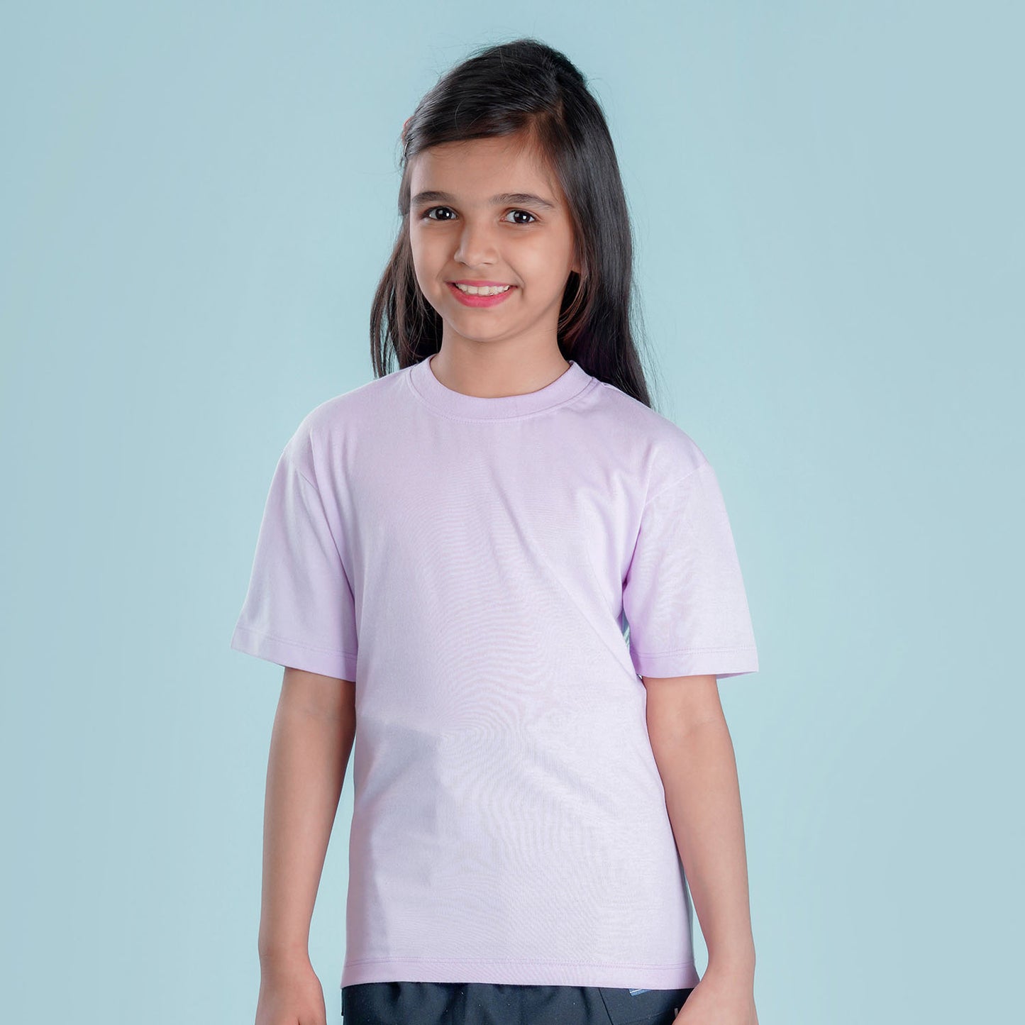 Nusyl Girls Lilac Printed Oversized T-shirt