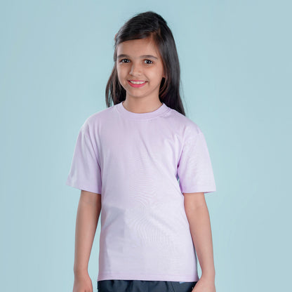 Nusyl Girls Lilac Printed Oversized T-shirt