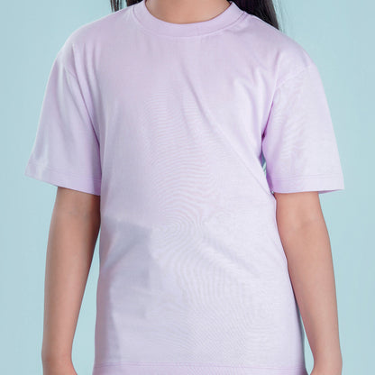 Nusyl Girls Lilac Printed Oversized T-shirt