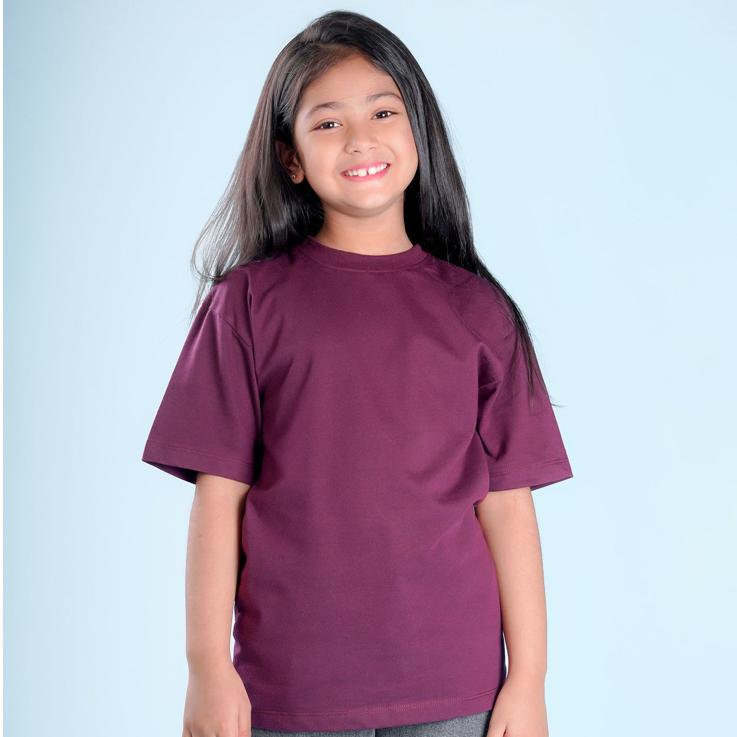 Nusyl Girls Wine Printed Oversized T-shirt