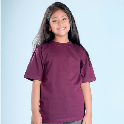 Nusyl Girls Wine Printed Oversized T-shirt