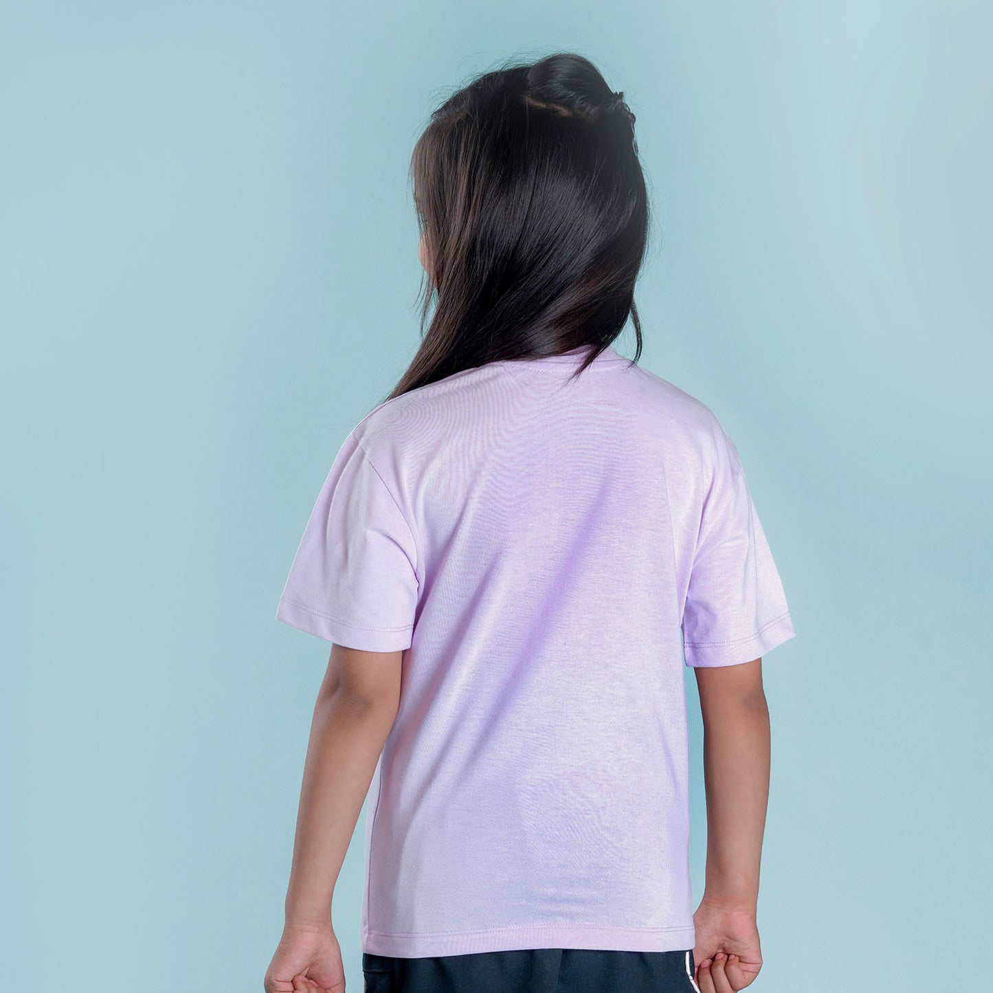 Nusyl Girls Lilac Printed Oversized T-shirt