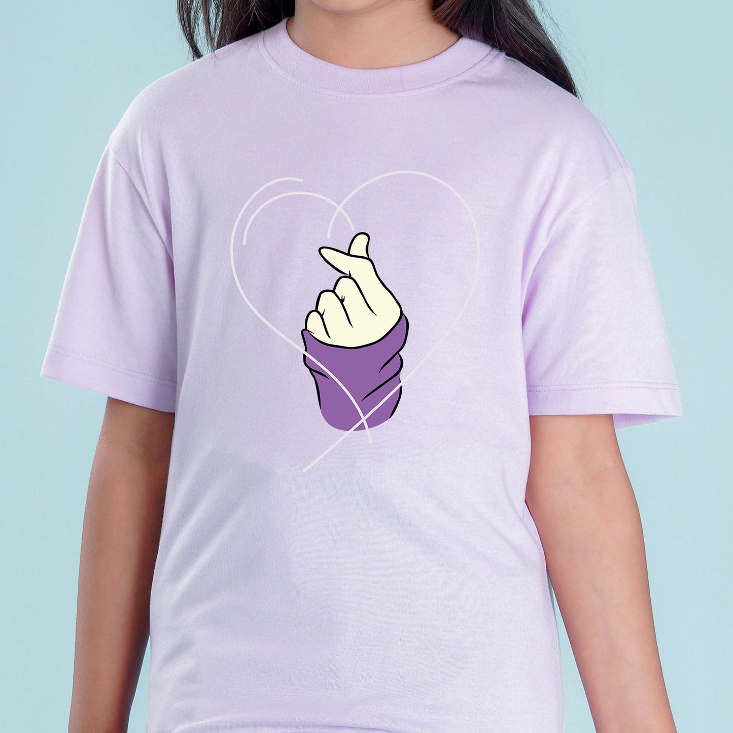 Nusyl Girls Lilac Printed Oversized T-shirt
