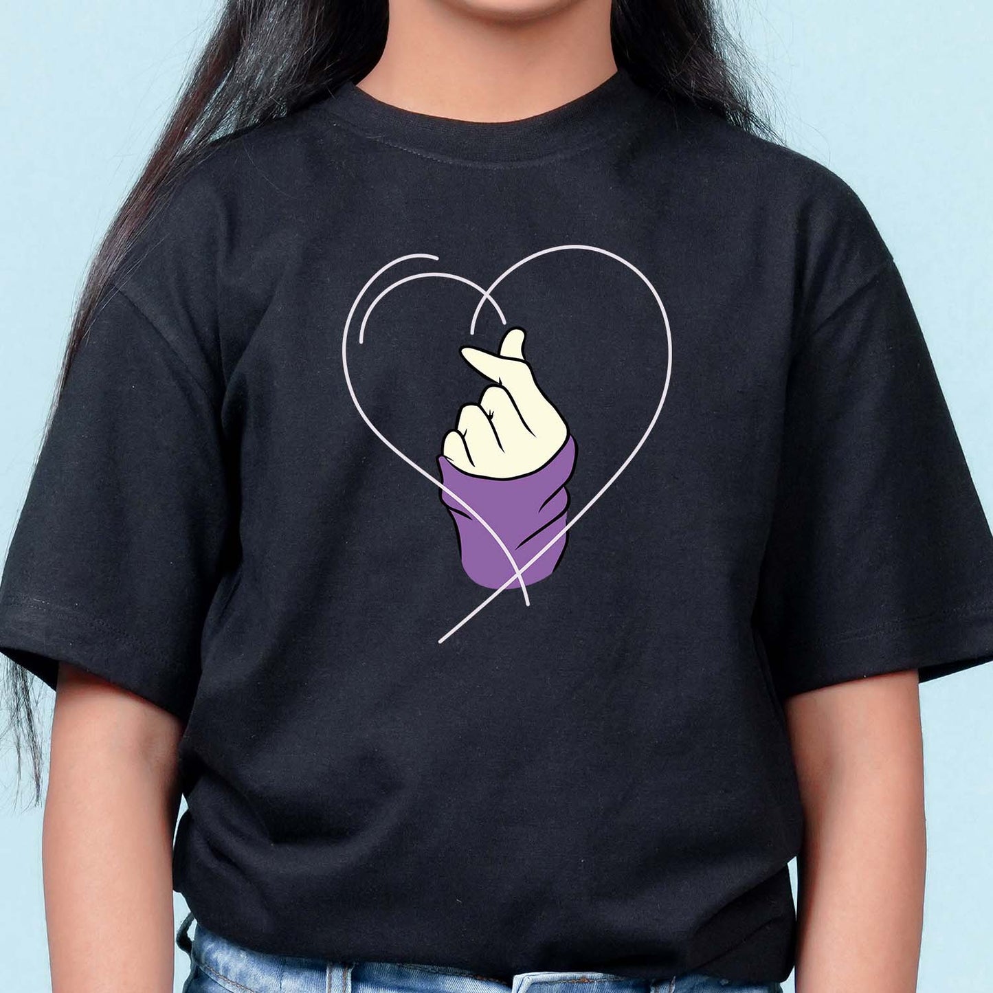 Nusyl Girls Black Printed Oversized T-shirt