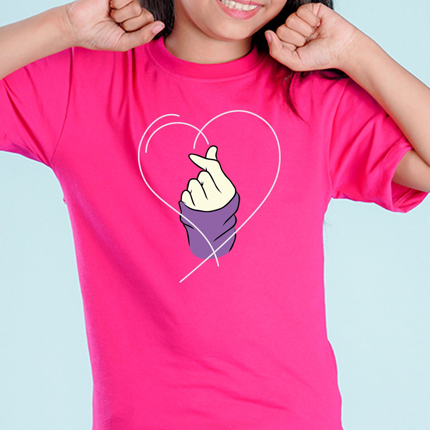 Nusyl Girls Hot Pink Printed Oversized T-shirt
