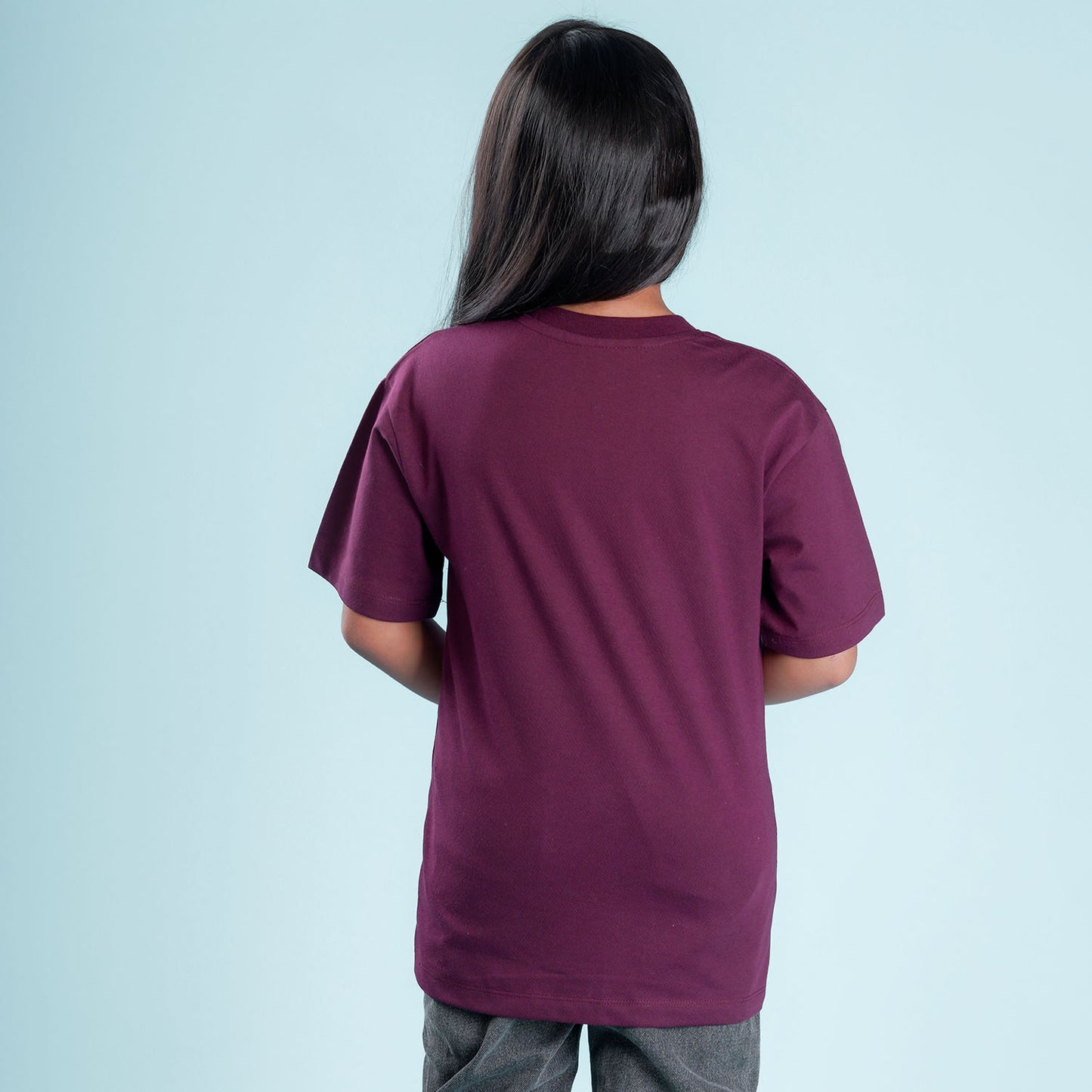 Nusyl Girls Wine Printed Oversized T-shirt