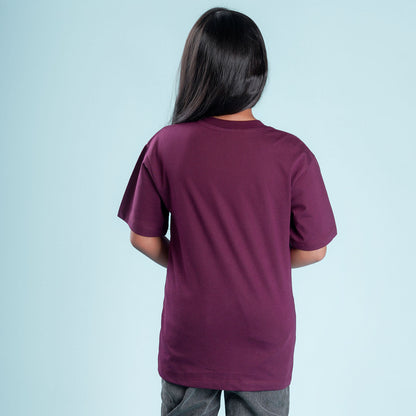 Nusyl Girls Wine Printed Oversized T-shirt