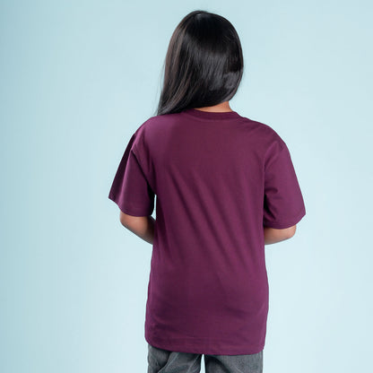 Nusyl Girls Wine Printed Oversized T-shirt