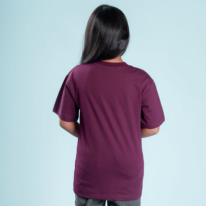 Nusyl Girls Wine Printed Oversized T-shirt