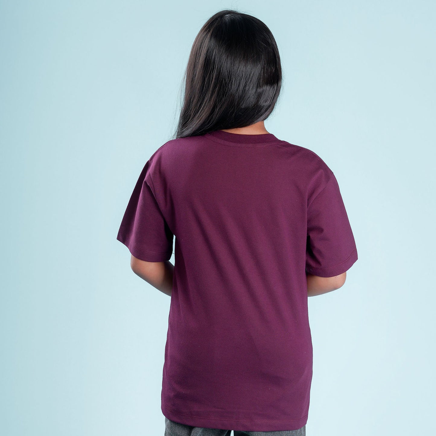 Nusyl Girls Wine Printed Oversized T-shirt