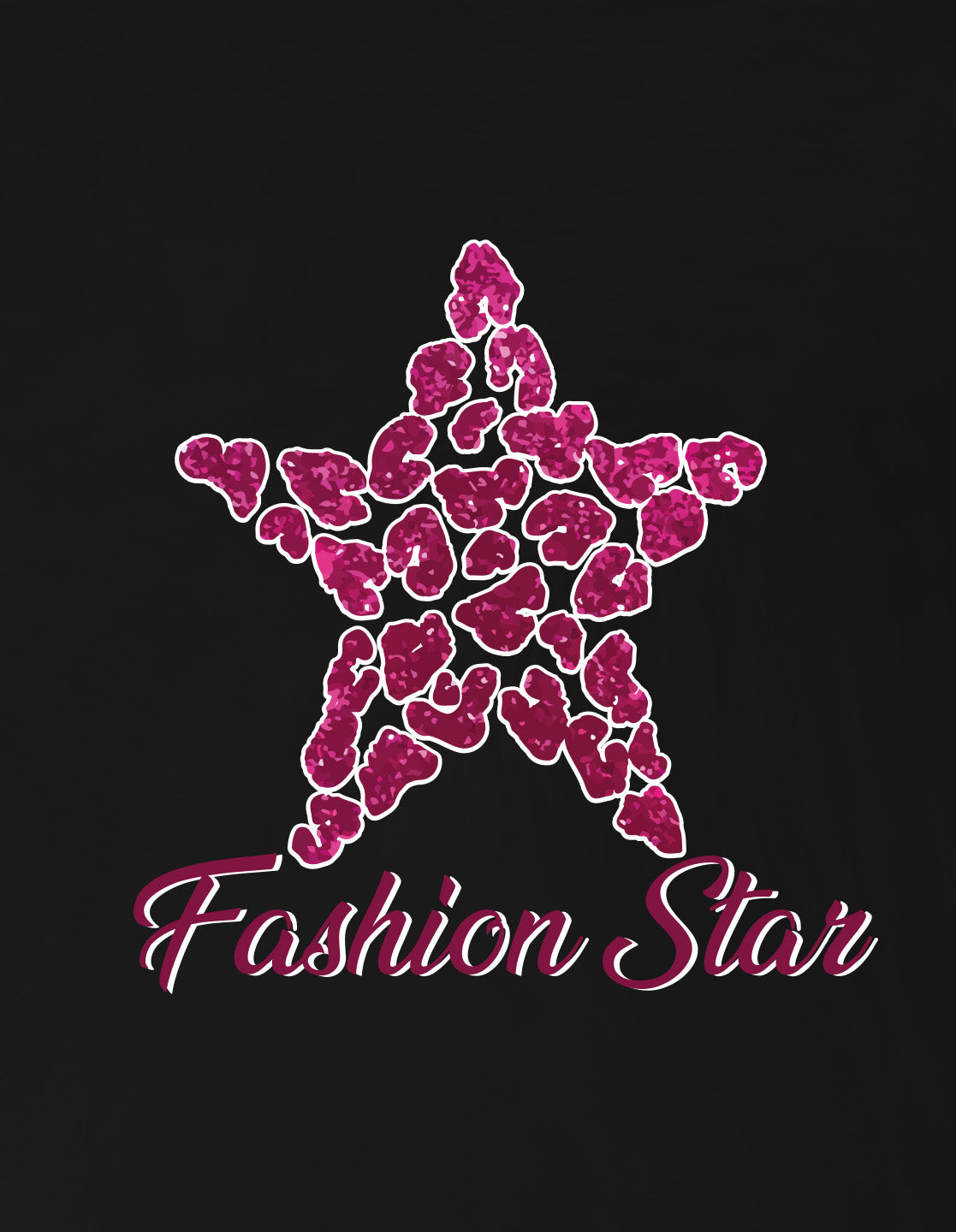 Nusyl Girls Black Star & Text  Printed  Short sleeve Cotton Blend Oversized T-shirts