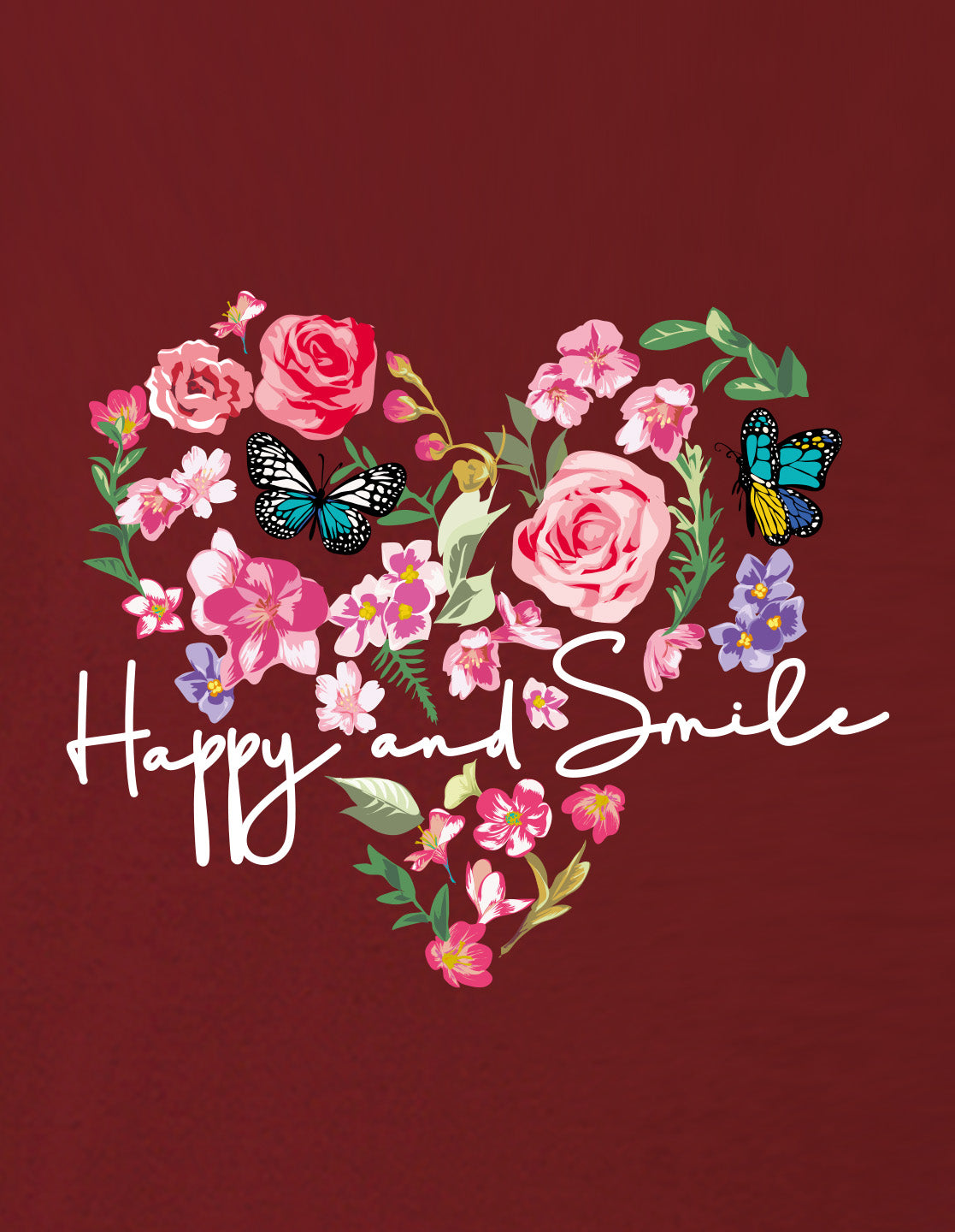 Nusyl Girls Wine Flower & Text  Printed  Short sleeve Cotton Blend Oversized T-shirts