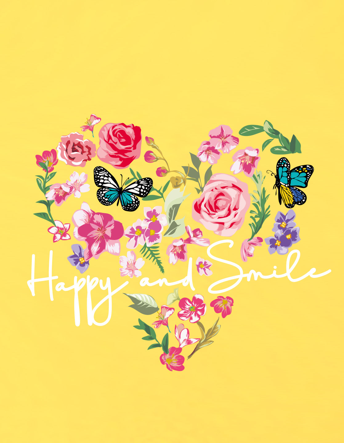 Nusyl Girls Yellow Flower & Text  Printed  Short sleeve Cotton Blend Oversized T-shirts