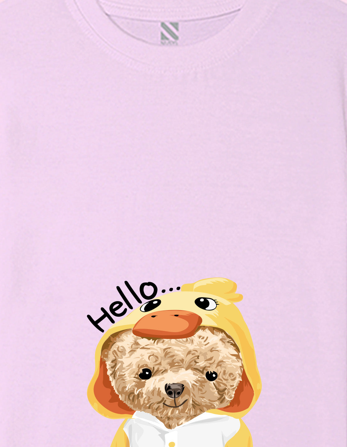 Nusyl Girls Lilac Teddy Bear & Text  Printed  Short sleeve Cotton Blend Oversized T-shirts