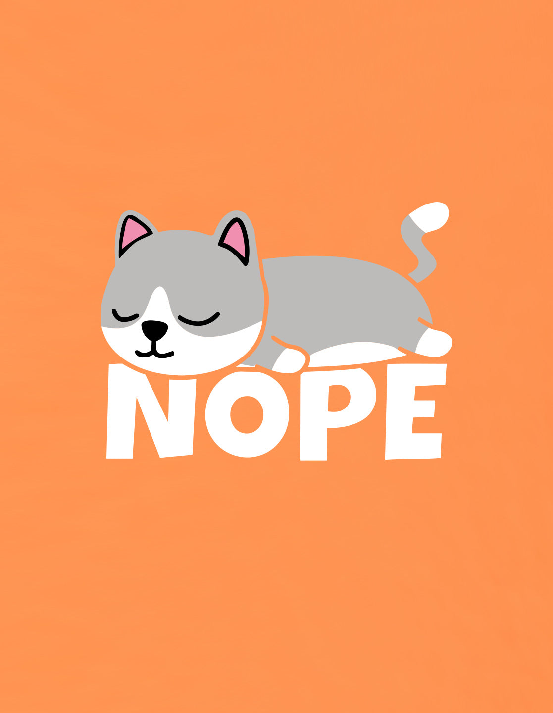 Nusyl Girls Orange Nope text Printed  Short sleeve Cotton Blend Oversized T-shirts