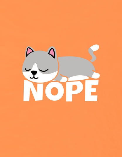 Nusyl Girls Orange Nope text Printed  Short sleeve Cotton Blend Oversized T-shirts