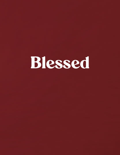 Nusyl Girls Wine Blessed Text Printed  Short sleeve Cotton Blend Oversized T-shirts