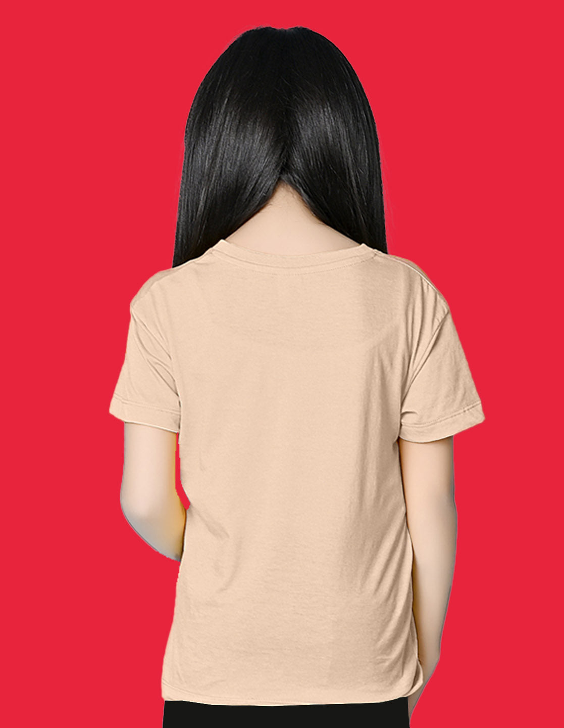 Nusyl Girls Beige cat & so sweet text Printed  Short sleeve Cotton Blend Oversized T-shirts